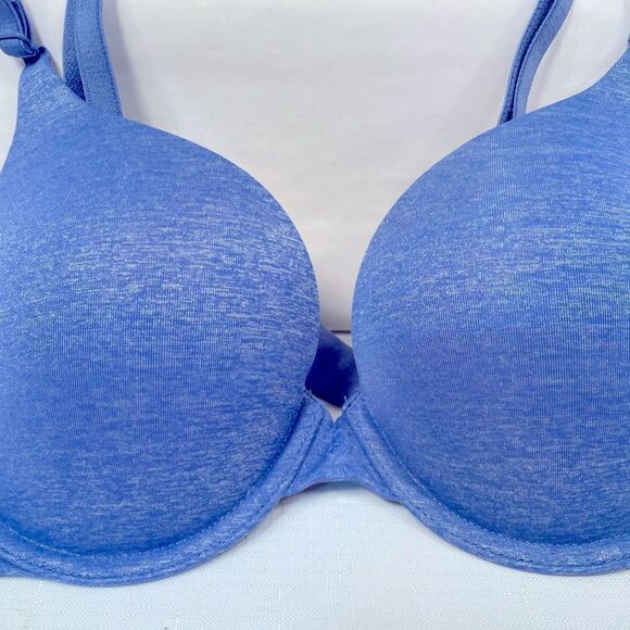 Victoria's Secret Blue Padded Perfect Coverage Bra with Seamless Design 32C - Picture 2 of 5